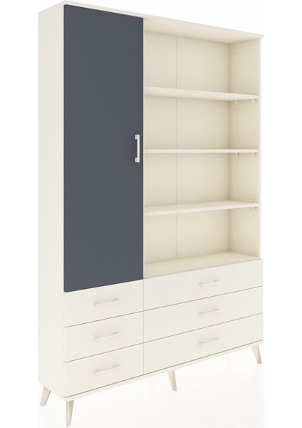 Arges Dolap 8 Raflı 6 Çekmeceli Tek Kapaklı 132X30X195 Aytaşı-Antrasit/aytaşı fiyatları
