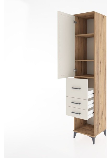 Hyperion Dolap 3 Raflı 3 Çekmeceli Tek Kapaklı 44X44X221 Çam-Aytaşı fırsatları