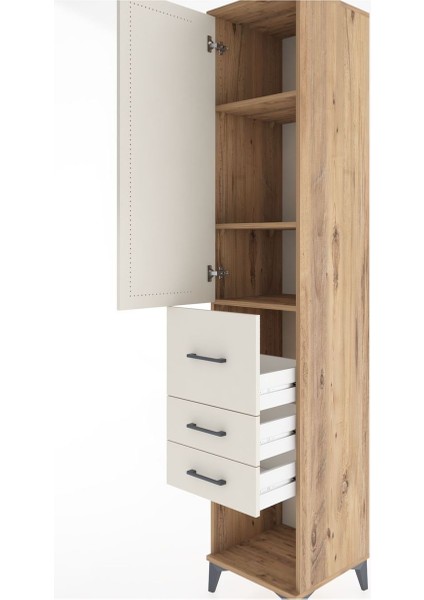 Hyperion Dolap 3 Raflı 3 Çekmeceli Tek Kapaklı 44X44X221 Çam-Aytaşı indirimleri