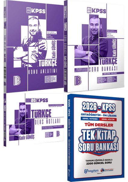 2026 Kpss Türkçe Konu Anlatımı Soru Bankası Ders Notları - Ortaöğretim Ön Lisans Tek Kitap Soru
