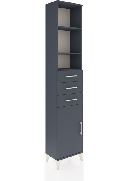 Arges Dolap 4 Raflı 3 Çekmeceli Tek Kapaklı 44X30X221 Antrasit-Antrasit fiyatları