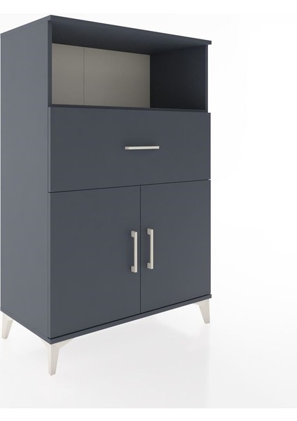 Hyperion Dolap 2 Raflı Tek Çekmeceli 2 Kapaklı 88X44X134 Antrasit-Antrasit fiyatları