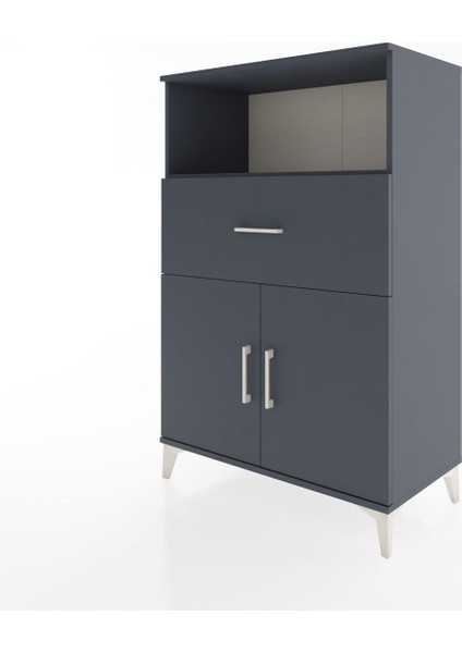 Hyperion Dolap 2 Raflı Tek Çekmeceli 2 Kapaklı 88X44X134 Antrasit-Antrasit modelleri