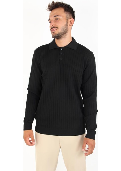 3002 Yakalı Kalın Çizgili Kazak