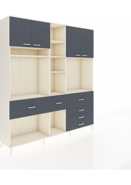Hyperion Dolap 11 Raflı 6 Çekmeceli 4 Kapaklı 220X44X243 Aytaşı-Antrasit/antrasit fiyatları