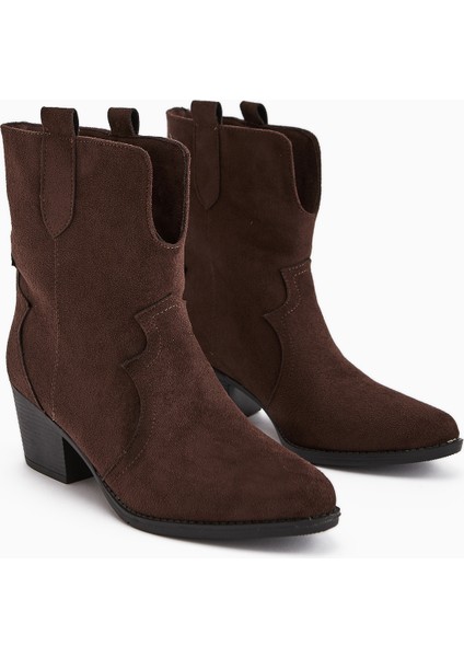 Erica Kahve Süet Topuklu Western Kadın Bot fiyatları