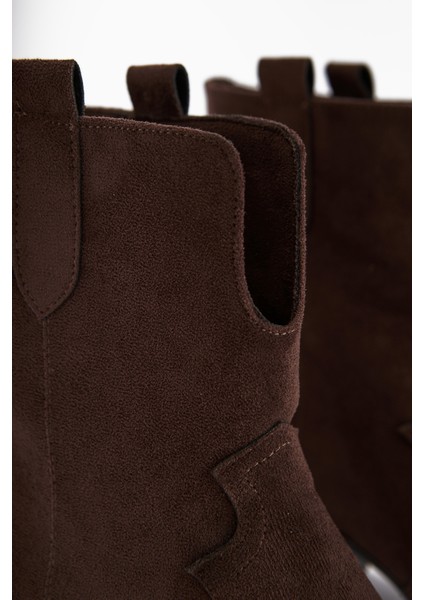 Erica Kahve Süet Topuklu Western Kadın Bot modelleri