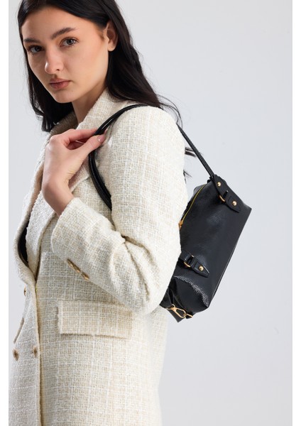 Olivra Siyah Toka Detaylı Mini Kadın Omuz, Kol ve El Çantası modelleri