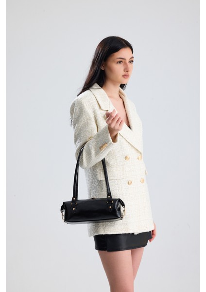 Olivra Siyah Toka Detaylı Mini Kadın Omuz, Kol ve El Çantası