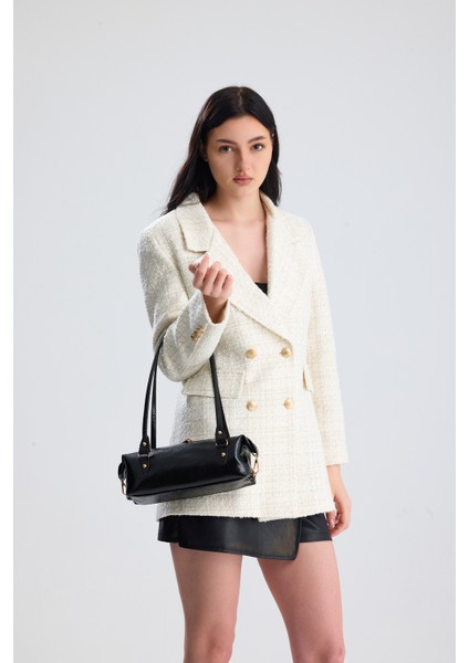 Olivra Siyah Toka Detaylı Mini Kadın Omuz, Kol ve El Çantası