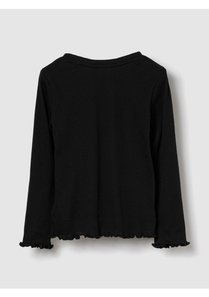 Kız Bebek Siyah Ribanalı Bisiklet Yaka T-Shirt fiyatları