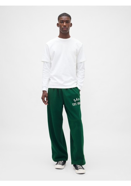 Erkek Yeşil Vintagesoft Gap Logo Baggy Eşofman Altı