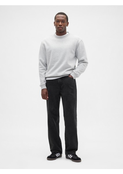 Erkek Siyah Relaxed Jean Pantolon