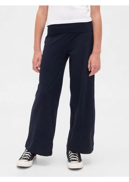 Kız Çocuk Lacivert Wide-Leg Foldover Leggings Tayt fırsatları