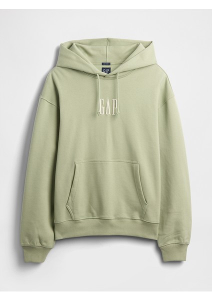 Erkek Açık Yeşil Heavyweight Oversized Logo Kapüşonlu Sweatshirt fiyatları