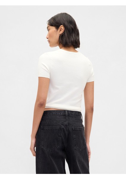 Kadın Kırık Beyaz Cashsoft Stretch Baby T-Shirt fırsatları
