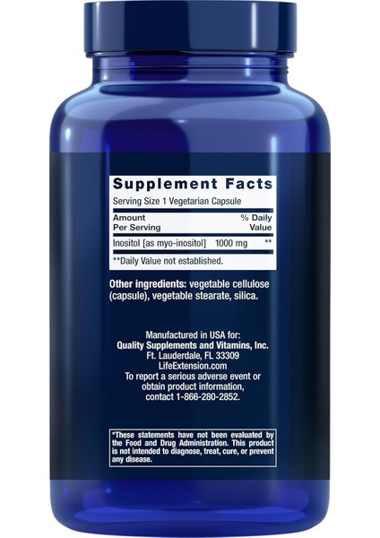 Extension Inositol Caps – 1000 Mg – 360 Capsules fiyatları