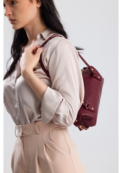 Olivra Bordo Toka Detaylı Mini Kadın Omuz, Kol ve El Çantası fiyatları