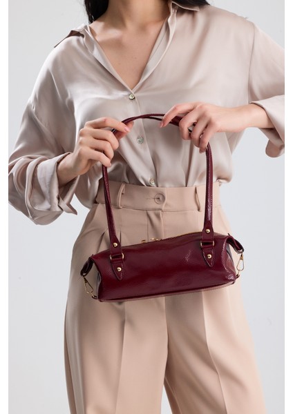 Olivra Bordo Toka Detaylı Mini Kadın Omuz, Kol ve El Çantası indirimleri