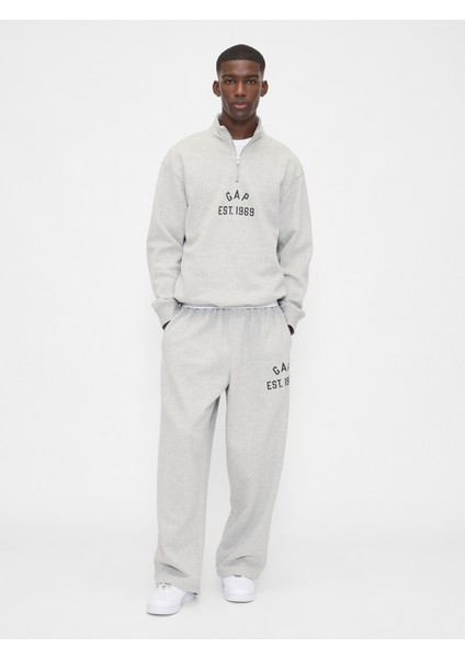 Erkek Açık Gri Vintagesoft Gap Logo Baggy Eşofman Altı