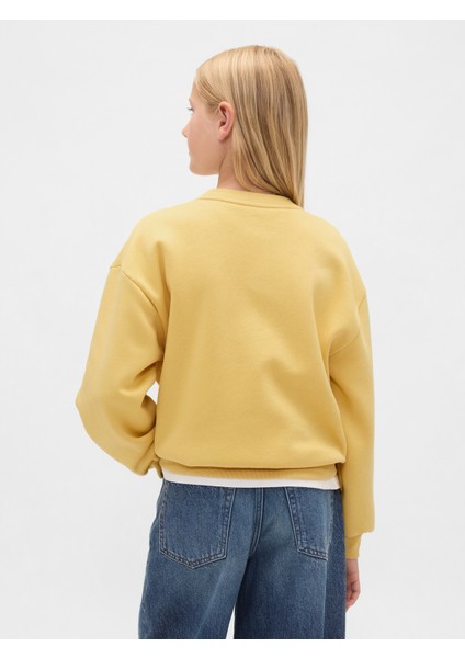 Kız Çocuk Sarı Vintage Soft Dolman Sweatshirt fırsatları
