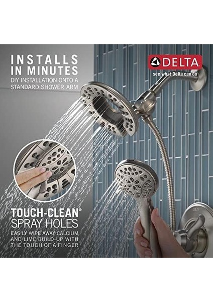 Faucet 4-Sprey IN2ITION El Spreyli Çift Duş Başlığı, Hortumlu Fırçalanmış Duş Başlığı, Duş Başlıkları ve El Duşları, El Duşu Başlıkları, Paslanmaz 58499-SS modelleri