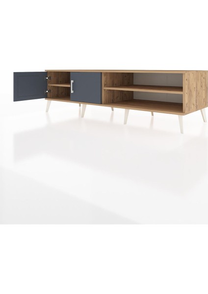 Kronos Tv Ünitesi 2 Raflı 2 Kapaklı 176X59X51 Çam-Antrasit/çam modelleri