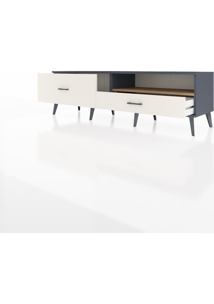 Hyperion Tv Ünitesi Tek Raflı 2 Çekmeceli 176X44X51 Antrasit-Çam/aytaşı modelleri