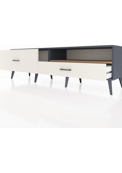 Hyperion Tv Ünitesi Tek Raflı 2 Çekmeceli 176X44X51 Antrasit-Çam/aytaşı fırsatları