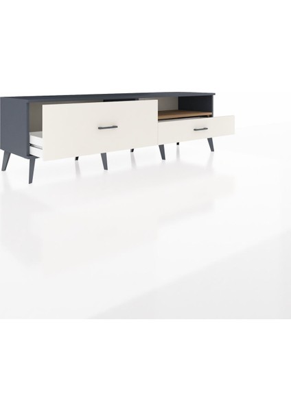 Hyperion Tv Ünitesi Tek Raflı 2 Çekmeceli 176X44X51 Antrasit-Çam/aytaşı indirimleri