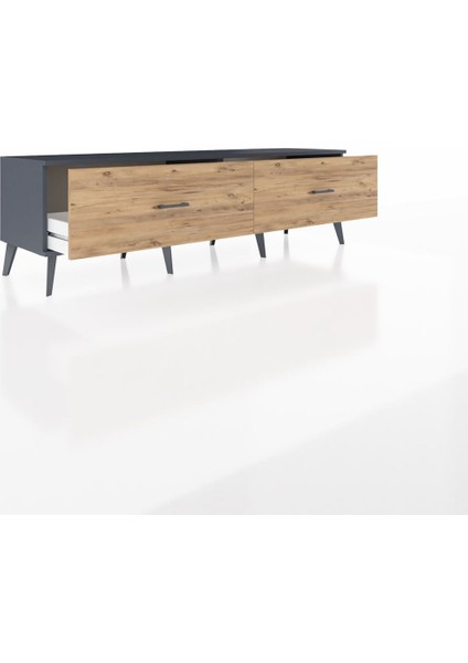 Hyperion Tv Ünitesi 2 Çekmeceli 176X44X51 Antrasit-Antrasit/çam indirimleri