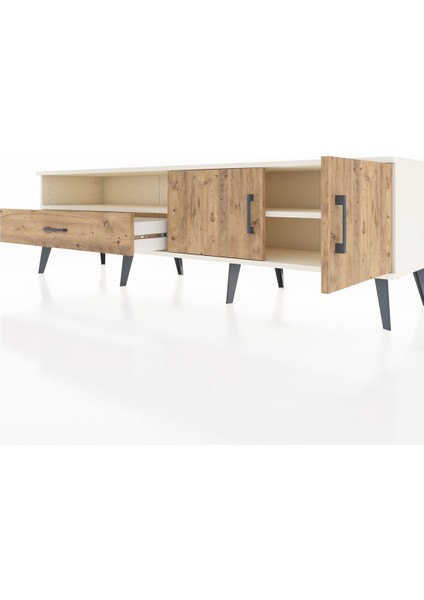 Hyperion Tv Ünitesi 2 Raflı Tek Çekmeceli 2 Kapaklı 176X44X51 Aytaşı-Çam/çam fırsatları
