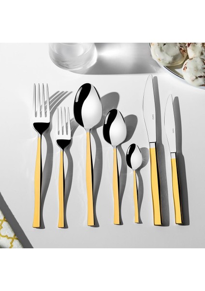 Zarif Sade 12 Kişilik 89 Parça Deri Kutulu Çatal Kaşık Bıçak Takımı