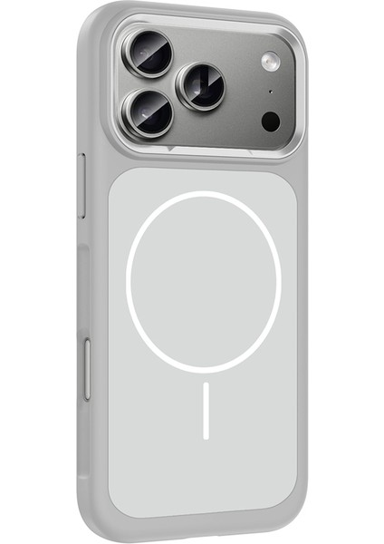 iPhone 17 Pro Max Kılıf M-Safe Şarj Özellikli Metal Kamera Çerçeveli Noir Sanremo Silikon Kapak - Tu