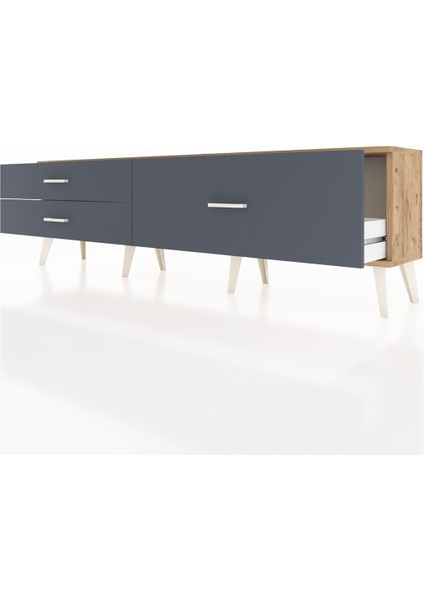 Arges Tv Ünitesi 3 Çekmeceli 176X30X51 Çam-Çam/antrasit fırsatları