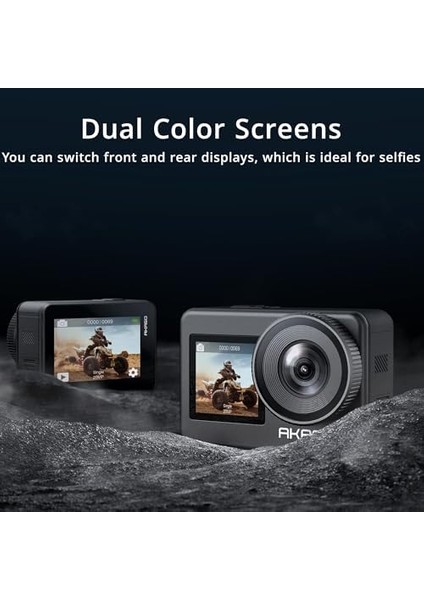 Br 7 Aksiyon Kamerası, Ipx8 Su Geçirmez Yerel 4K 20MP Wifi Cam Dokunmatik Ekranlı Eıs 2.0 Yakınlaştırma Desteği Harici Mikrofon Ses Kontrolü Vlog Kamerası - Gri modelleri