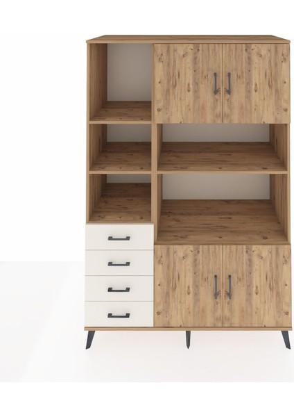 Kronos Dolap 8 Raflı 4 Çekmeceli 4 Kapaklı 132X59X195 Çam-Çam/aytaşı