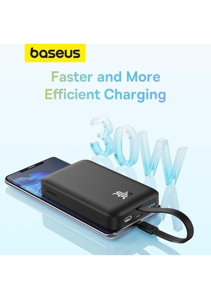 Mini Type-C Kablolu Powerbank 10.000 Mah 30W-SIYAH modelleri