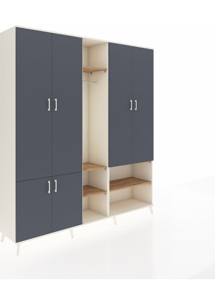 Hyperion Dolap 15 Raflı 5 Kapaklı Tek Askılı 220X44X243 Aytaşı-Antrasit/çam fiyatları