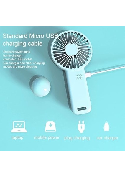2 Adet Mini Fan,telefon Tutucu,portatif El Vantilatörü Mavi 9,3X19CM fiyatları