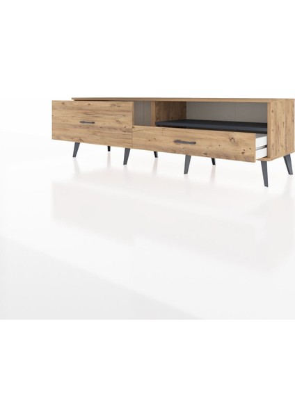 Hyperion Tv Ünitesi Tek Raflı 2 Çekmeceli 176X44X51 Çam-Antrasit/çam modelleri