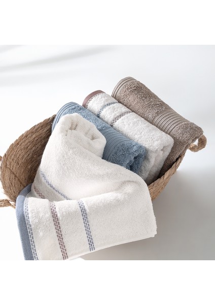 Harmony 4'lü El / Yüz Havlu Seti - Mavi / Vizon fiyatları