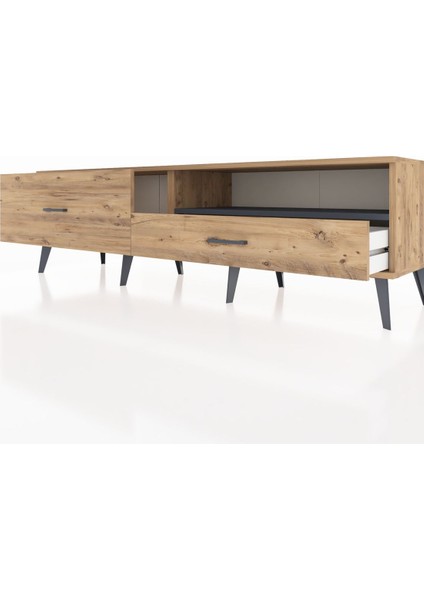 Hyperion Tv Ünitesi Tek Raflı 2 Çekmeceli 176X44X51 Çam-Antrasit/çam fırsatları