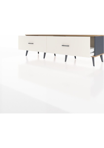 Hyperion Tv Ünitesi 2 Çekmeceli 176X44X51 Antrasit-Çam/aytaşı modelleri