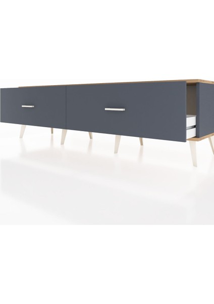 Hyperion Tv Ünitesi 2 Çekmeceli 176X44X51 Antrasit-Çam/antrasit fırsatları
