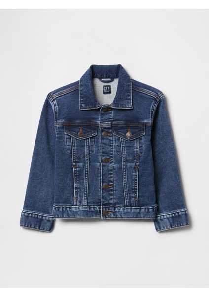 Erkek Bebek Mavi Gap Sweatshirt Icon Denim Ceket