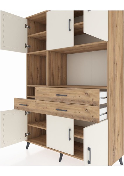 Hyperion Dolap 9 Raflı 3 Çekmeceli 6 Kapaklı 132X44X195 Çam-Aytaşı/çam fırsatları