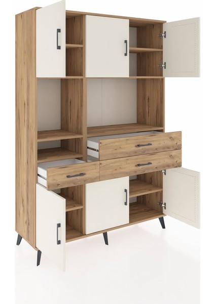 Hyperion Dolap 9 Raflı 3 Çekmeceli 6 Kapaklı 132X44X195 Çam-Aytaşı/çam indirimleri