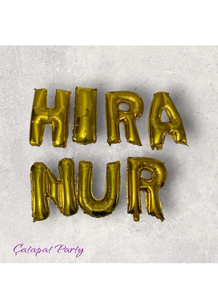 Kişiye Özel Harf Folyo Balon Seti - Gold Rengi - 40 cm