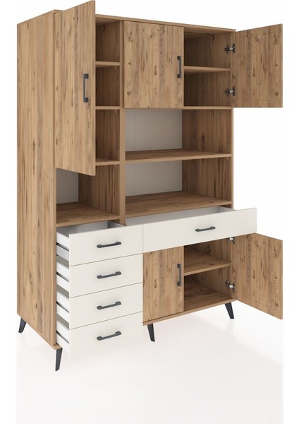 Kronos Dolap 9 Raflı 5 Çekmeceli 5 Kapaklı 132X59X195 Çam-Çam/aytaşı indirimleri